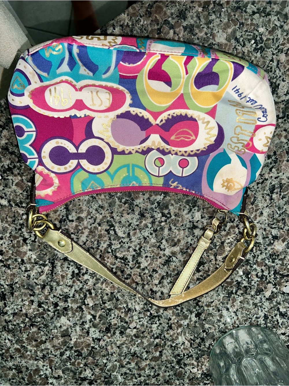 Coach Multicolor Mini Shoulder Bag with Gold Handle - Picture 11 of 11